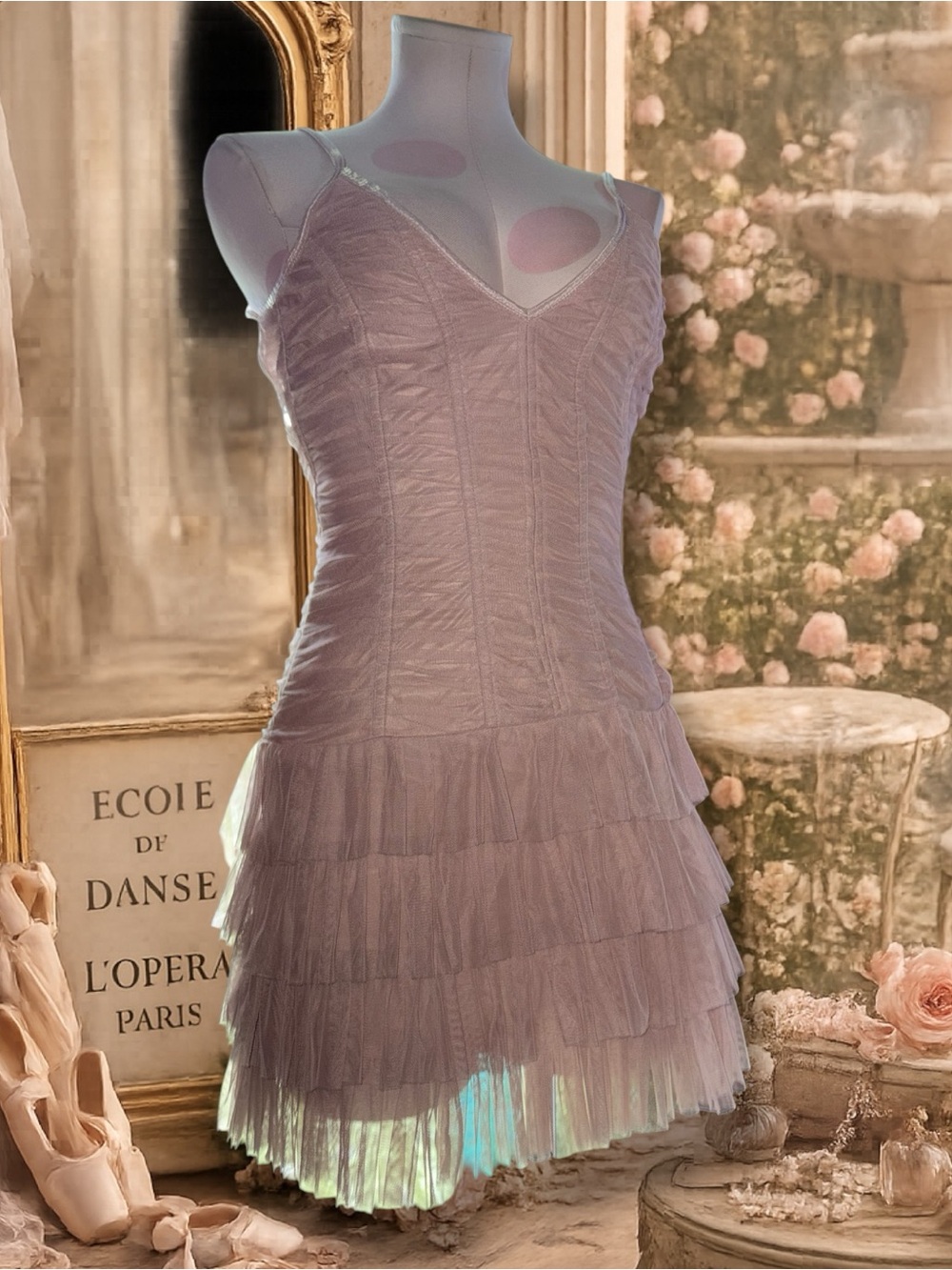 Divided by H&M Pink Tiered Tulle Mini Dress - Picture 3 of 8